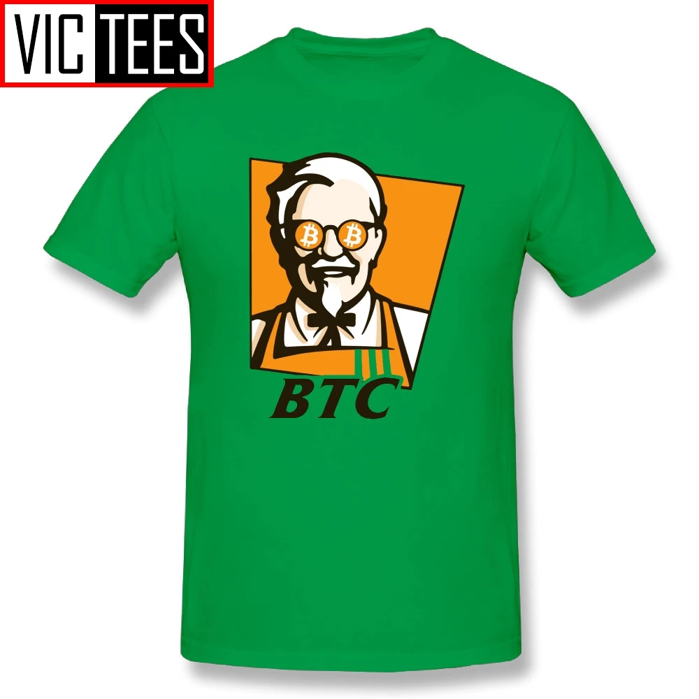Мужские футболки Биткоин BTC рецепт Забавный KFC взрослая футболка персональная взрослая футболка принт на заказ хлопок - Цвет: Зеленый