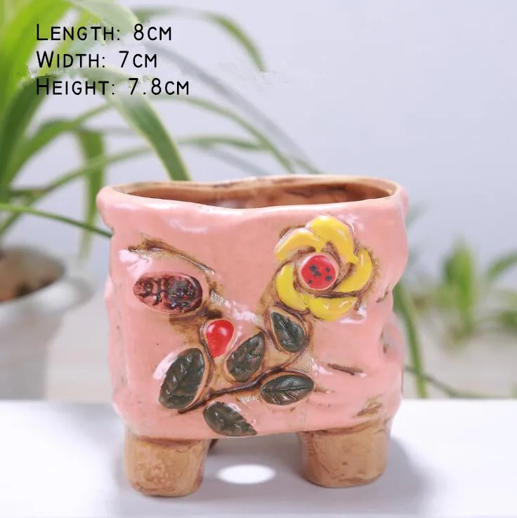 Садоводство корейский мясистый Мини милый цветочный горшок цвет ручная роспись мякоть горшок