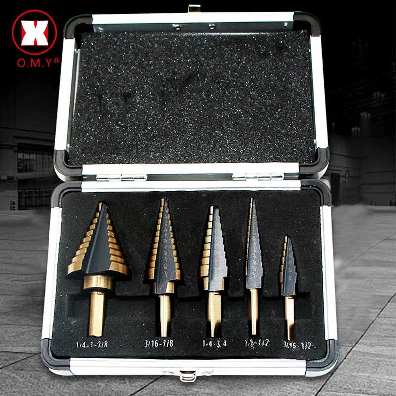 Большие кобальтовые ступенчатые сверла из быстрорежущей стали с титановым