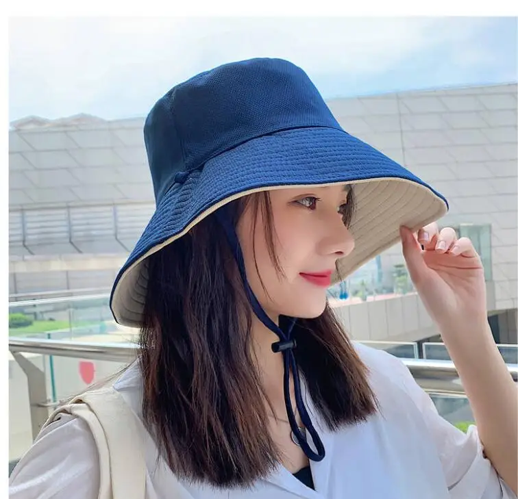 Women Buckle Hat Ladies 2020 Anti-UV Foldable Summer String Sun Hats Panama Wide Brim Beach Girls Purple Beige Cap | Аксессуары для