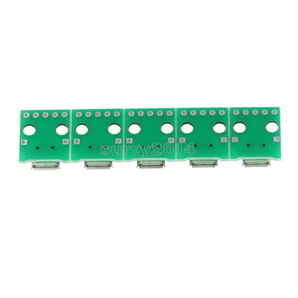 5 шт. Micro USB к DIP адаптер разъем модуль панель Женский 5-контактный Pinboard 2,54 мм Micro USB PCB
