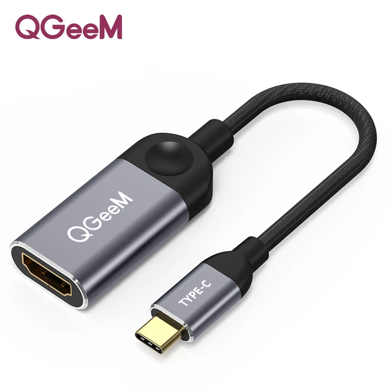QGEEM USB C к HDMI Кабель-адаптер 4 к 30 Гц тип-c к HDMI для huawei mate 20 macBook pro ipad pro hdmi Женский к usb type c