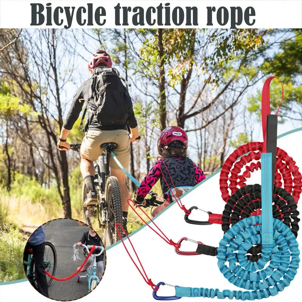 

Tow Rope - Child Bike Stretch Bungee Cord Pull Behind Attachment Compatible With Hooks For Heavy Duty Car Emergency Off Road