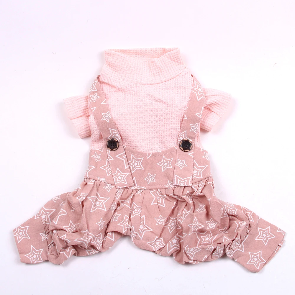 Маленькая собака кошка платье/комбинезон Звезды Дизайн Pet футболка со щенком