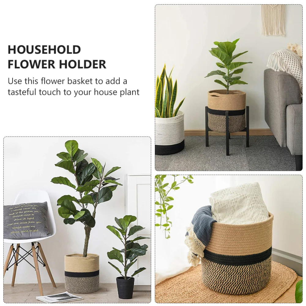 

1 Pc Woven Flower Container Eco-friendly Flower Holder Simple Clothes Basket