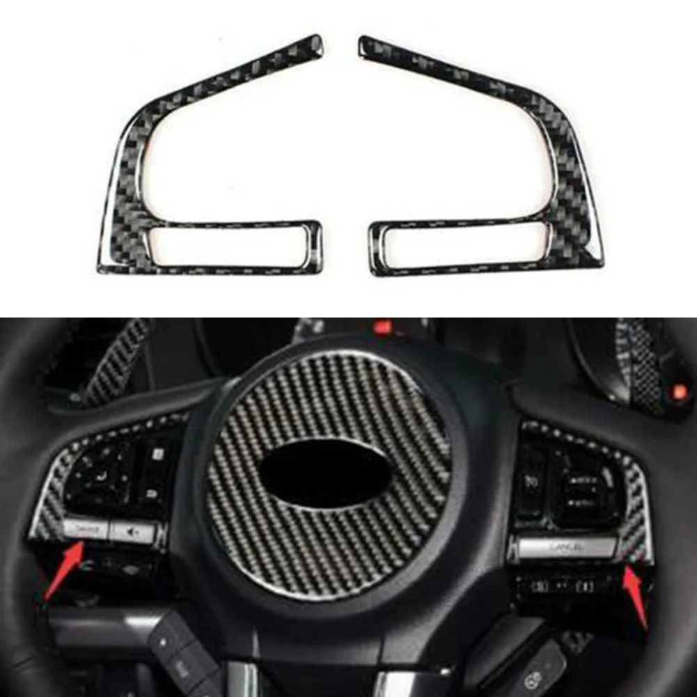 

Real Carbon Fiber Steering Wheel Button Trim Reliable Installation Easy Installtion Inner Accessories