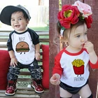 Детские футболки с изображением гамбургера чипов, братьев, сестер, лучших друзей, футболки, одежда для братьев и сестер, забавные детские футболки для мальчиков и девочек