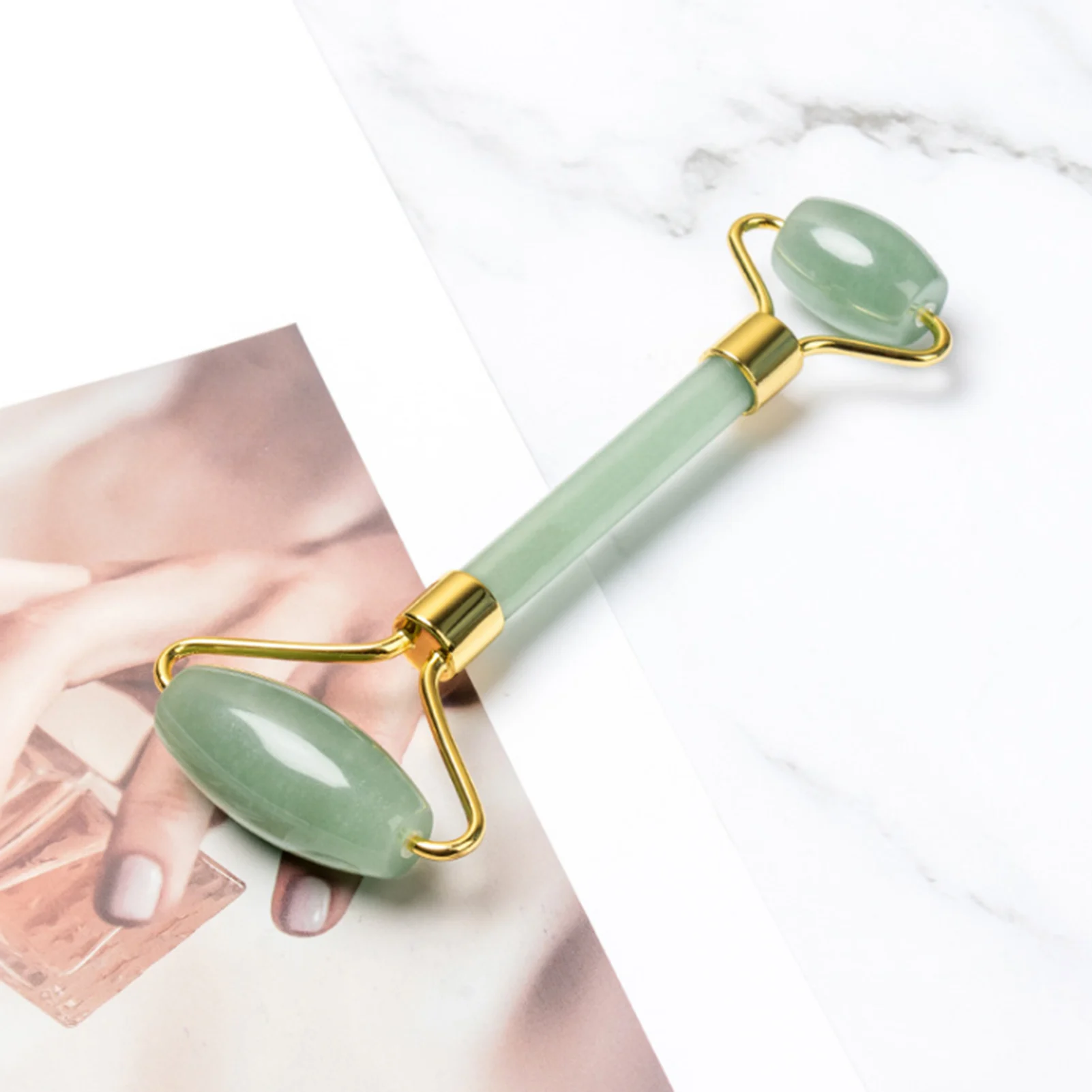 

Skin Care Natural Jade Roller Face Massager Dual-sided Roller Anti-aging Anti-wrinkle Promote Blood Circulation