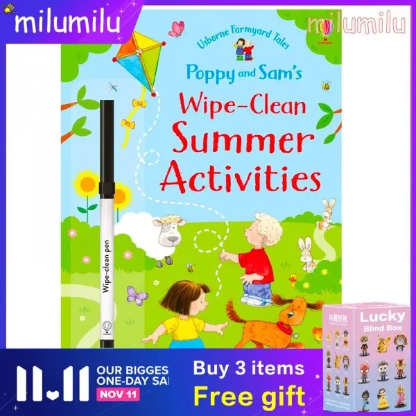 

Usborne Original Children Popular Books Poppy and Sam's Wipe clean Summer Activities Original English Children's Books