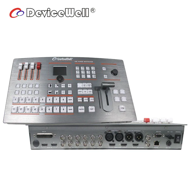 DeviceWell HDS6110 HD видео 10 каналов HDMI DVI USB2 SDI8 SD HD 3G Multiview PGM PVW микшер с управлением камерой Новый переключатель