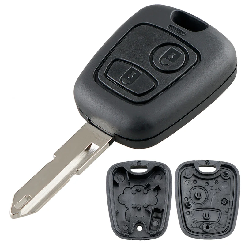 

2 Buttons Car Remote Key Shell Auto Car Key Replacement with 206 Blade Remote Control Fit for Peugeot 106 206 306 406