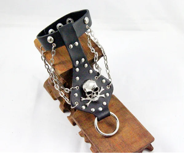 Новая женская обувь в стиле панк призрак аксессуары кожаный браслет Уникальный