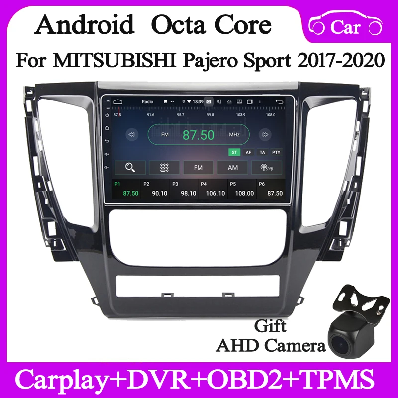 

Автомобильный мультимедийный плеер 9 "4 + 128G Android10 для Mitsubishi Pajero Sport Montero 2017-2020, автомобильное радио gps навигация, головное устройство DSP wifi
