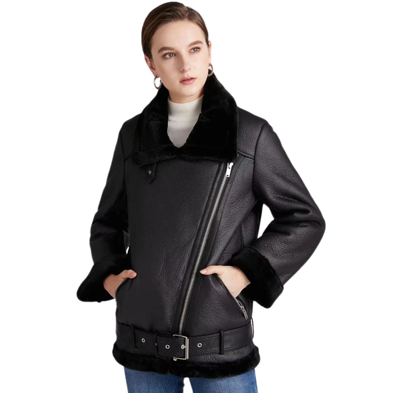 

Warm Women's Winter Motorcycle Velvet Jacket Female Short Lapels Fur Thick Korean Version Plus Velvet Jacket 2020 Bomber Jacket