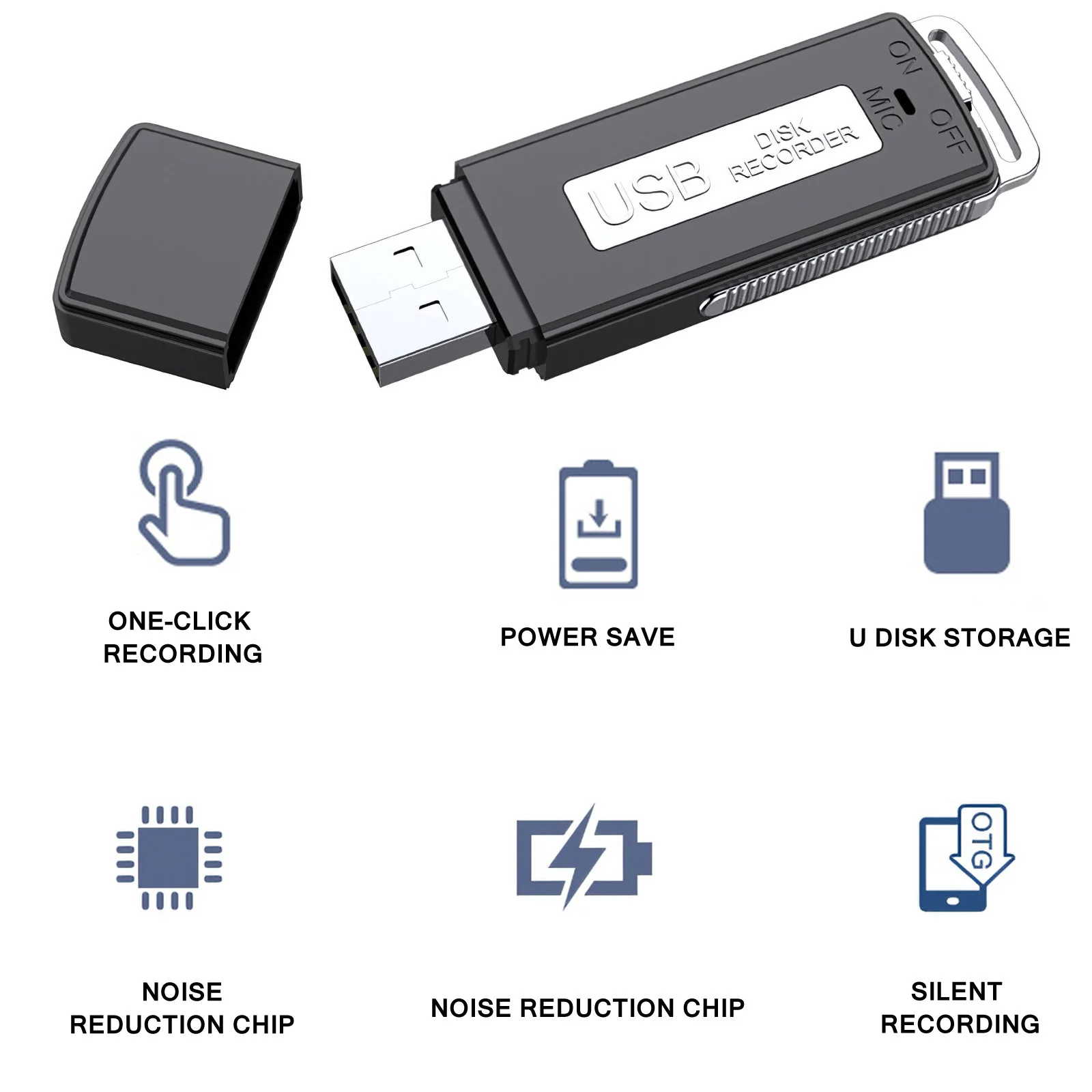 

USB прочный флэш-накопитель, диктофон с голосовой активацией, 8 ГБ, миниатюрное невидимое устройство записи звука, U-диск, диктофон посылка кой