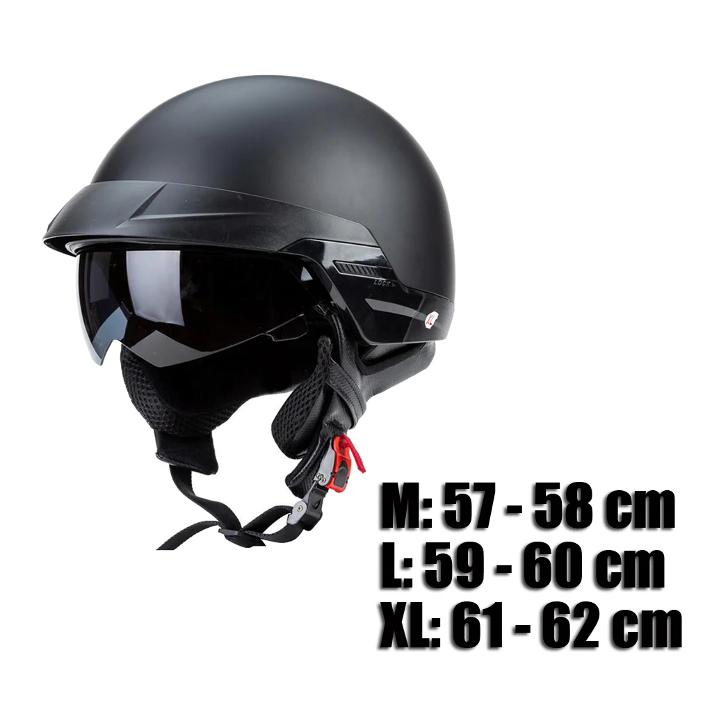 

Motorcycle Half Helmet Retractable Visor Sunshield for Men Women Durable