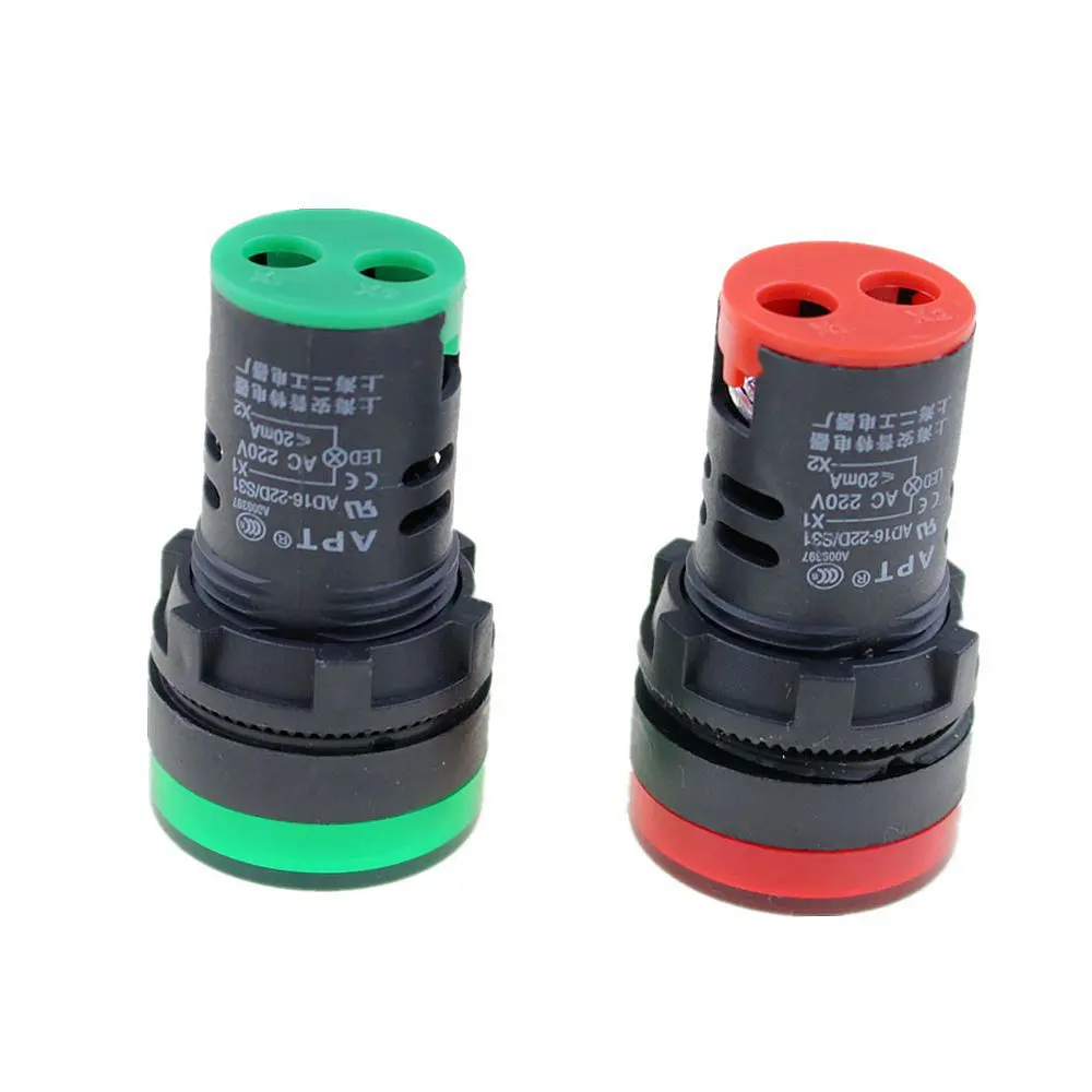 

5Pcs Blue yellow green red white AD16-22DS 22mm Led mounting size Indicator Light voltage 220v