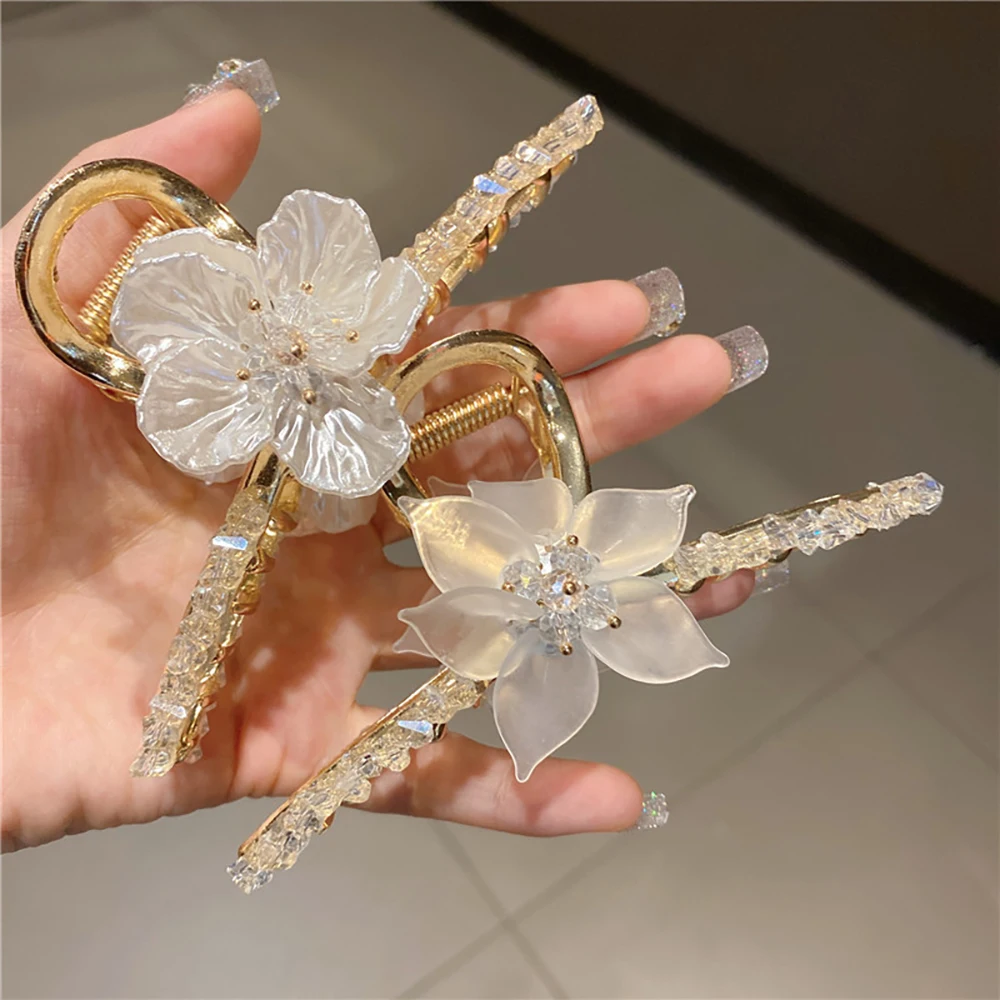 

Женская металлическая заколка для волос, в виде цветка, акулы