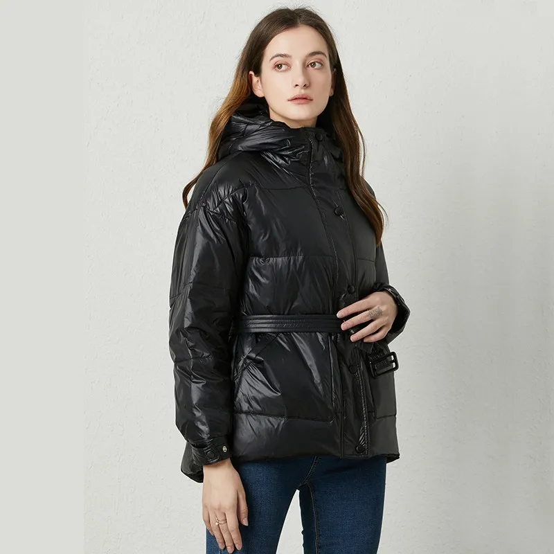 Fitaylor/зимний ультра-светильник с капюшоном пуховик для женщин белый на утином