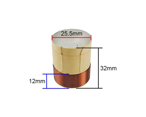 Звуковая катушка для динамика GHXAMP 25, 5 мм 4 Ом, Ремонтный динамик со средними басами, 2 шт.