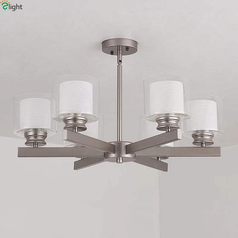 

Modern Metal Led Chandeliers Lighting Glass Shades Living Room Led Pendant Chandelier Lights Dining Room Hanging Light Fixtures