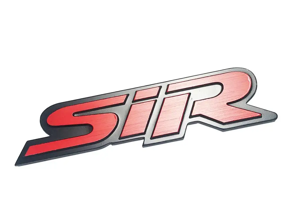 

SiR Silver Wire Drawing Metal Sticker Vehicle-logo Badge Emblem Red Silver