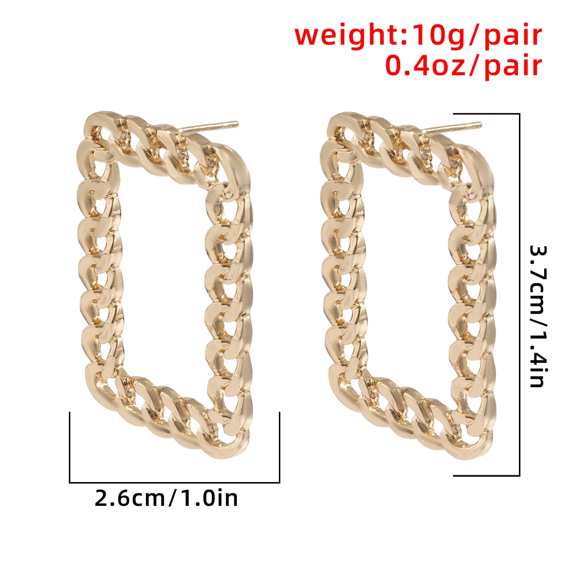 

2021 Fashion Geometric Rectangle Earring for Women Gold Color Metal Jewelry Exaggeration Punk Big Long Chain Statement Earrings