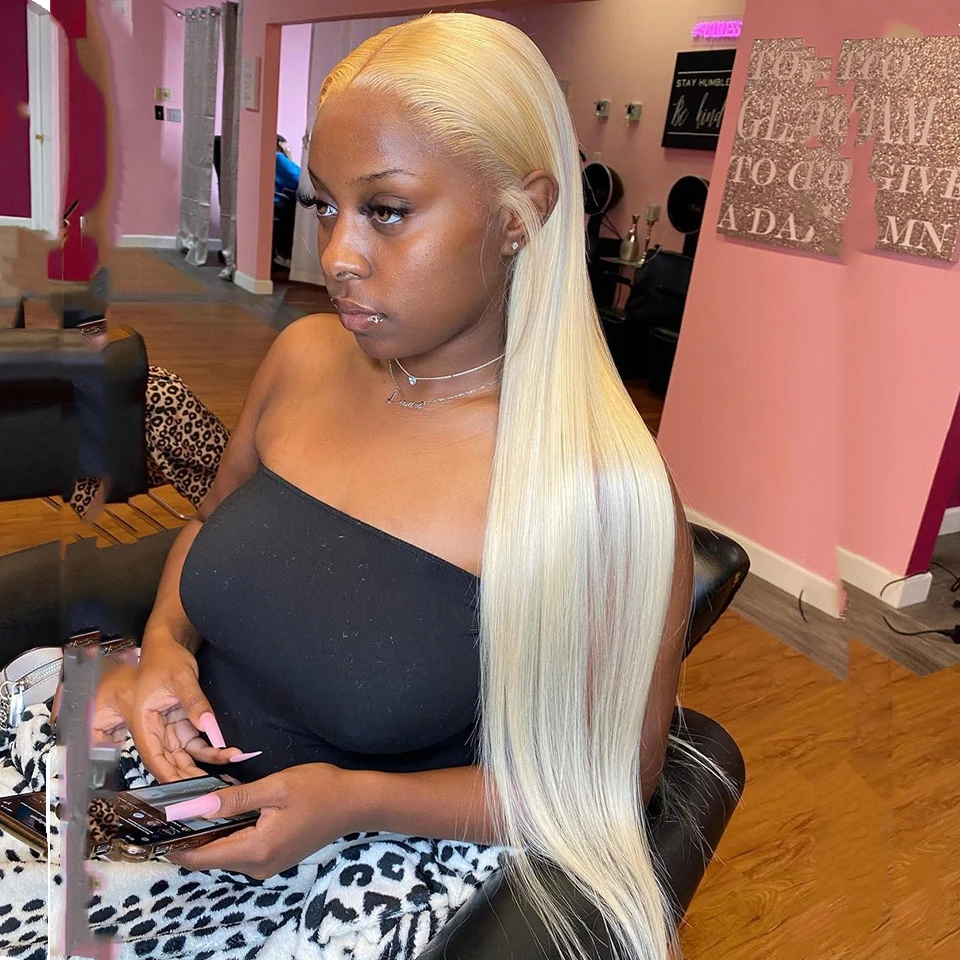 Парик блонд на сетке спереди парик из человеческих волос 30 34 дюйма парики