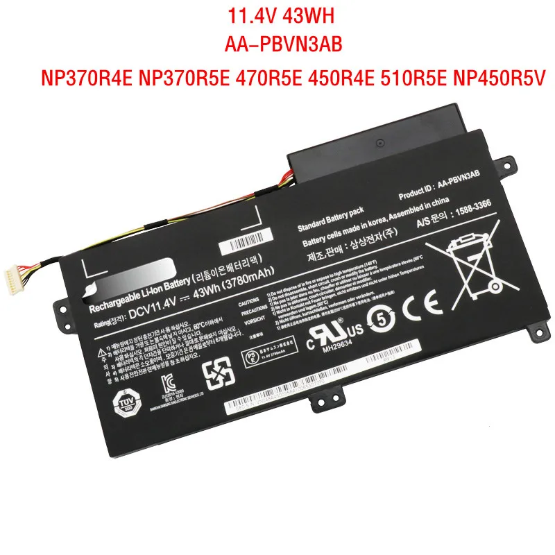 

43WH New AA-PBVN3AB Laptop Battery for Samsung NP370R4E NP370R5E NP470R5E NP450R4E