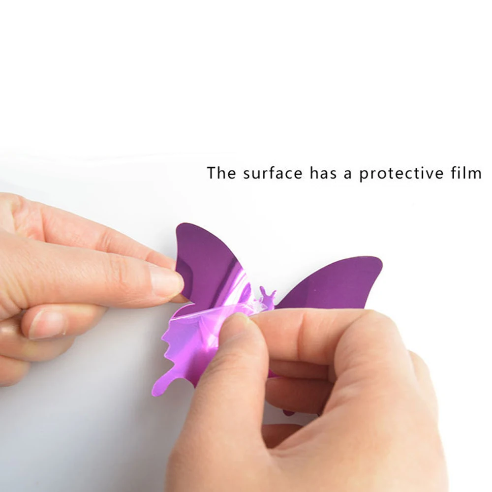 

Hot 12pcs Mirror Wall Sticker Decal Butterflies 3D Mirror Wall Art Party Wedding Home Decors Butterfly fridge Wall Decal On Sale