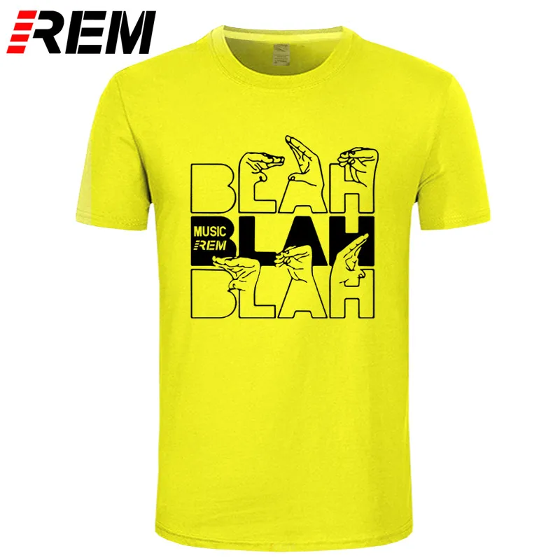 

REM New Summer BLAH T Shirt Trance Music Fans Cool Casual t shirt DJ Men Cotton Short Sleeve Plus Size Tops Tees