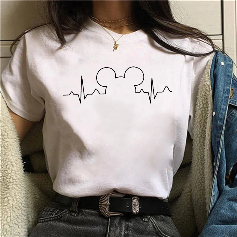 

Summer Heartbeat Women tshirt Casual Funny t shirt Lady Young Girl Top Tee Short Sleeve Graphic Tees