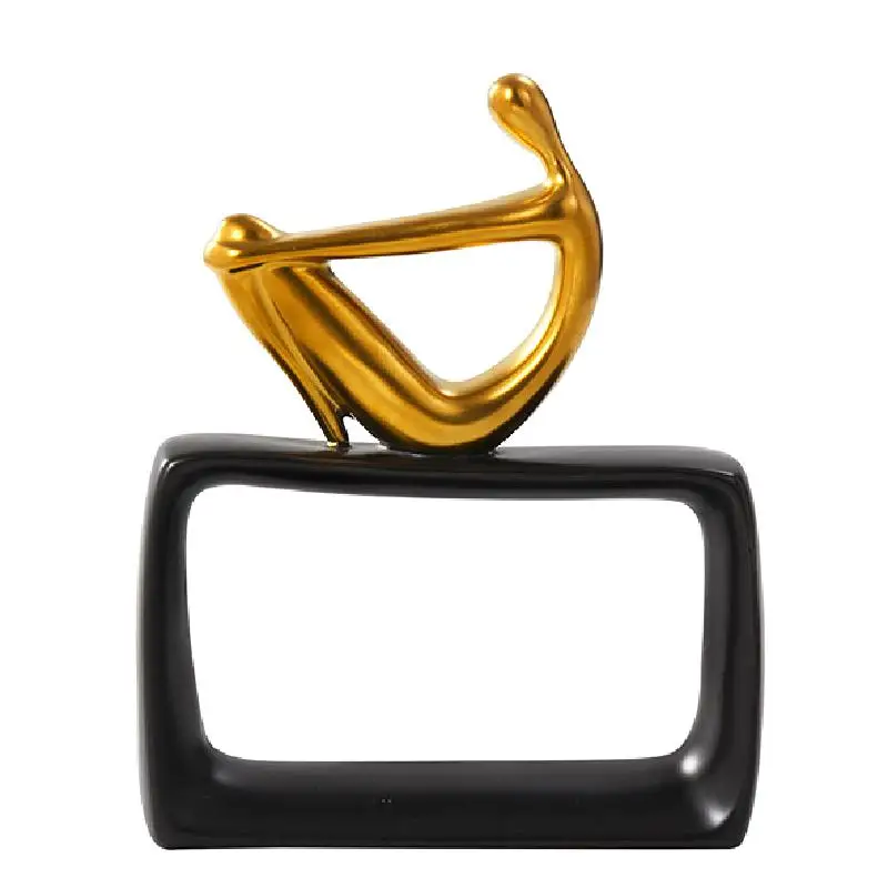 

Украшение для дома, керамические поделки, креативное украшение для гостиной, винного шкафа, керамическая фигурка, светлое роскошное украше...