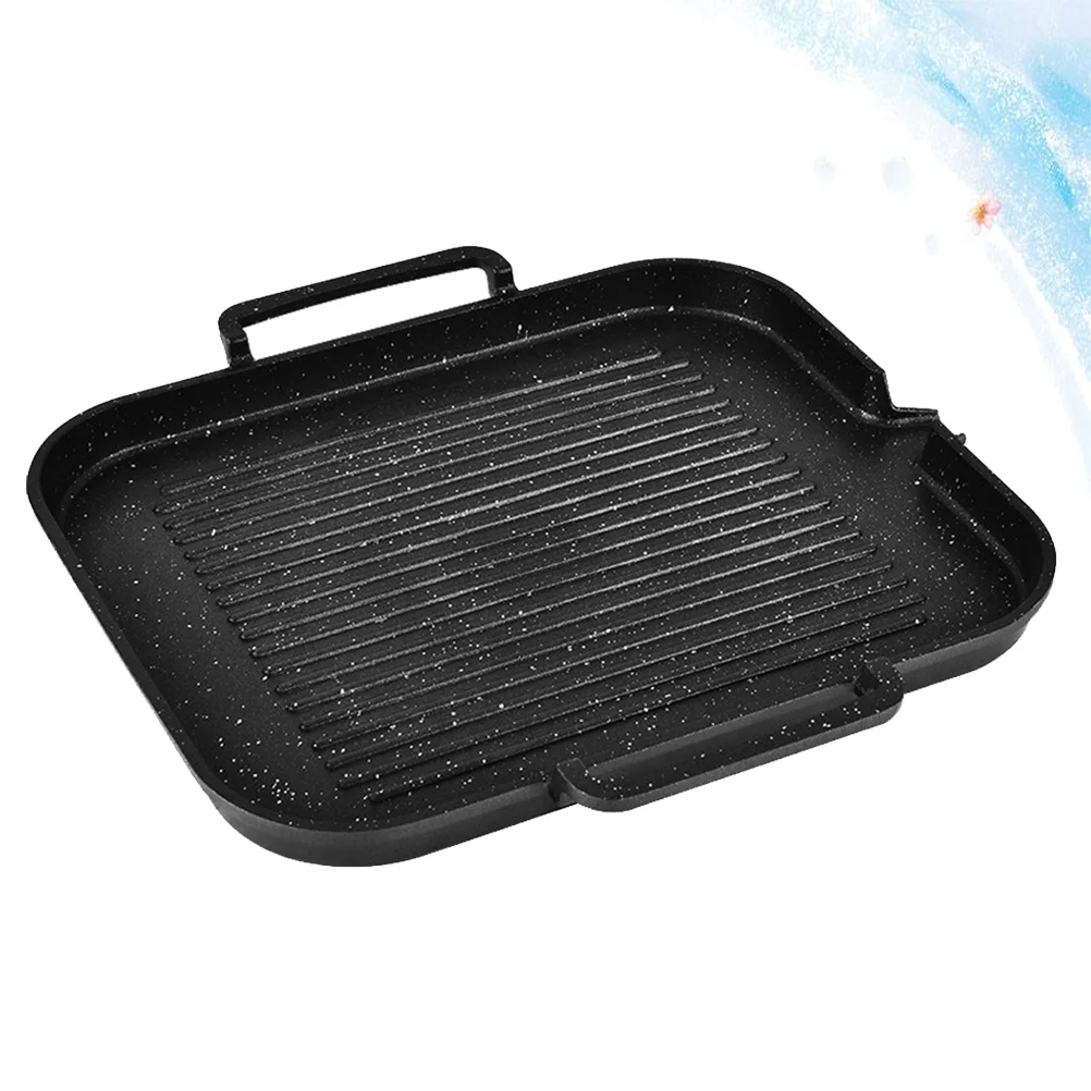 

1PC Induction Cooker Special Baking Pan Smokeless Barbecue Pot Household BBQ Grill Plate Multi-functional Frying Pan for Home (B