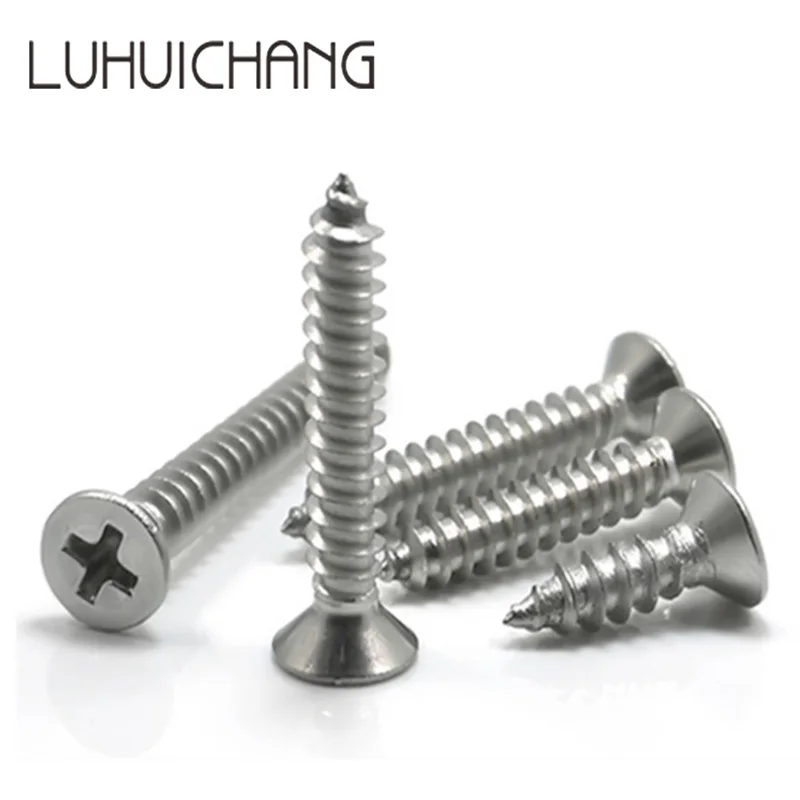 luchang M4 M5 50pcs Stainless steel Self-tapping screws phillips Screws counter-sunk wood screws computer small screw