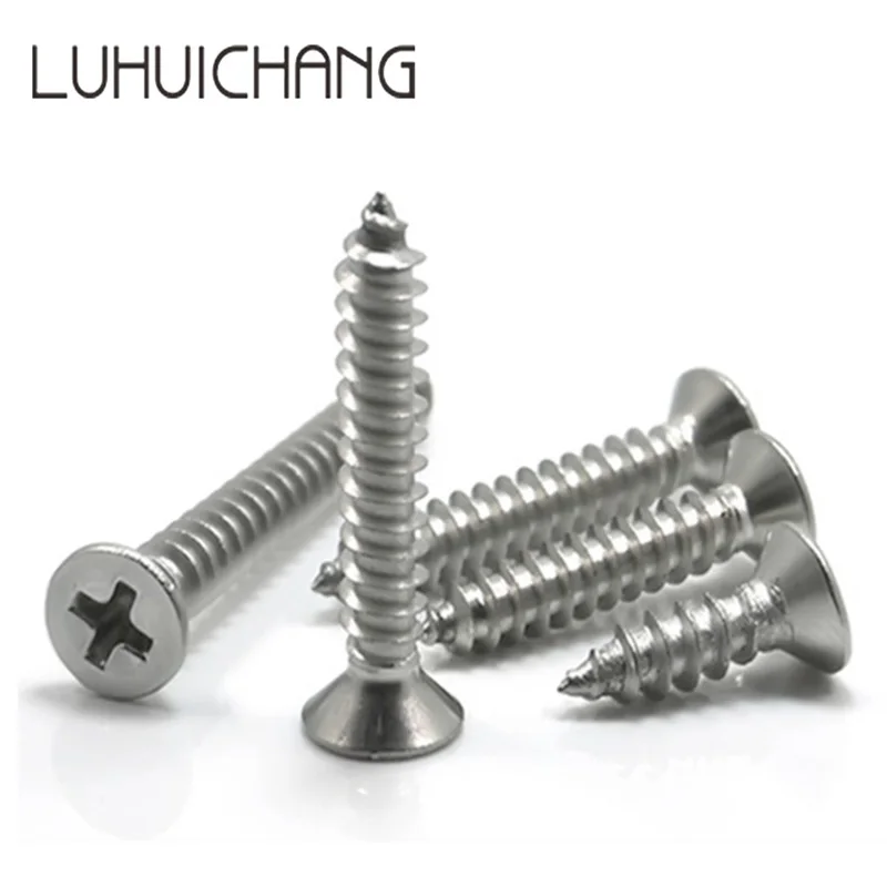 

luchang M4 M5 50pcs Stainless steel Self-tapping screws phillips Screws counter-sunk wood screws computer small screw