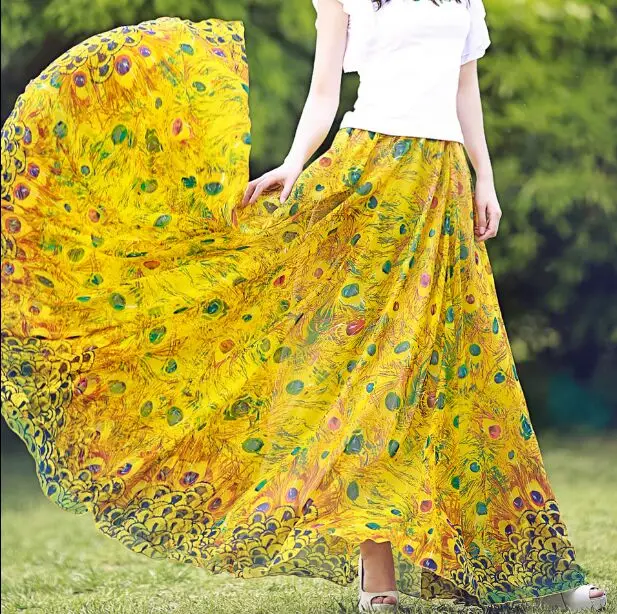 На заказ облегающие женские юбки шифоновые летние с цветочным принтом и высокой