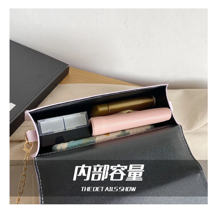 

Gradient Color Ladies Small Square Shoulder Bag New Fashion PU Leather Women Messenger Bag Vintage Female Chain Purse Handbags