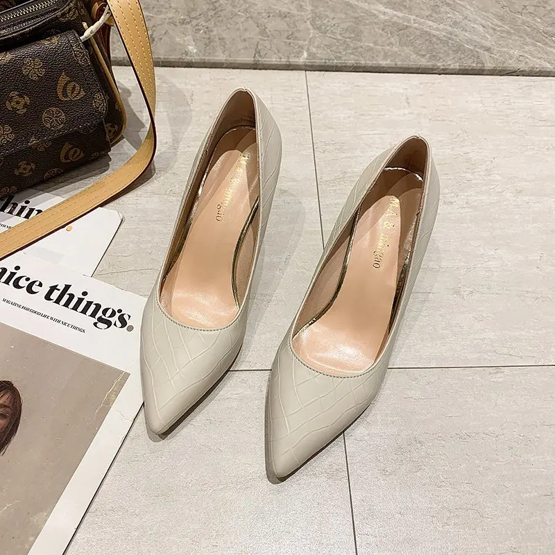 

Women's shoes high heels fashion pointed toe single shoes spring and autumn new British style all-match work shoes stiletto X722