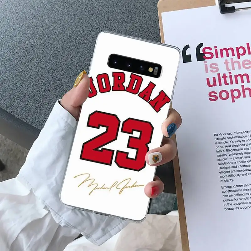 

Basketball 23 Jordan Phone Case For Samsung S10 S10e S8 S9 Plus S7 Edge Note10 9 8 Soft Transparent TPU Cove