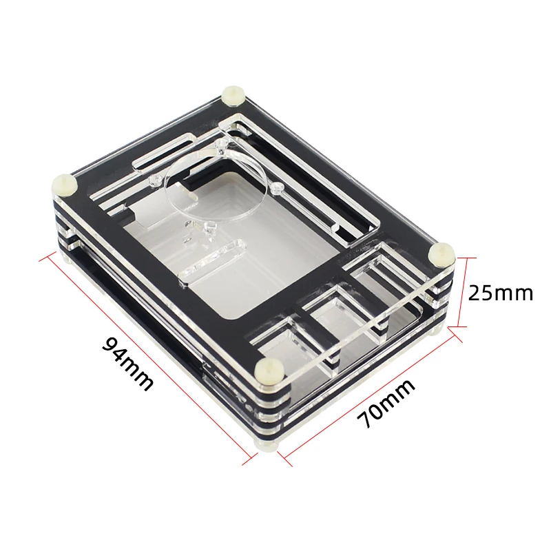 Чехол Raspberry Pi 4 Модель B 9 слоев акриловый чехол прозрачная коробка черный корпус