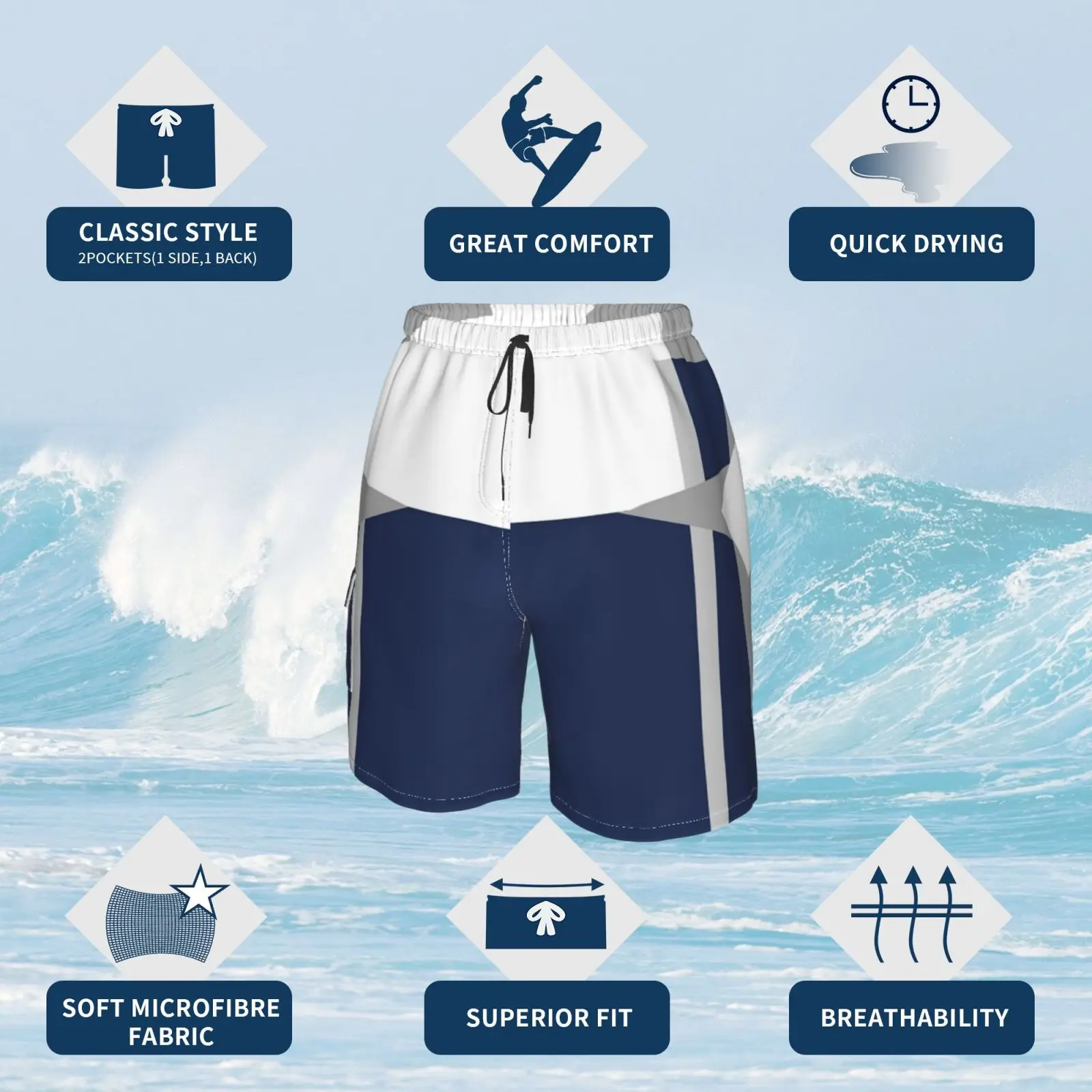 Пляжные шорты синие звезды 2014 форма Dci корпус барабанная группа походная