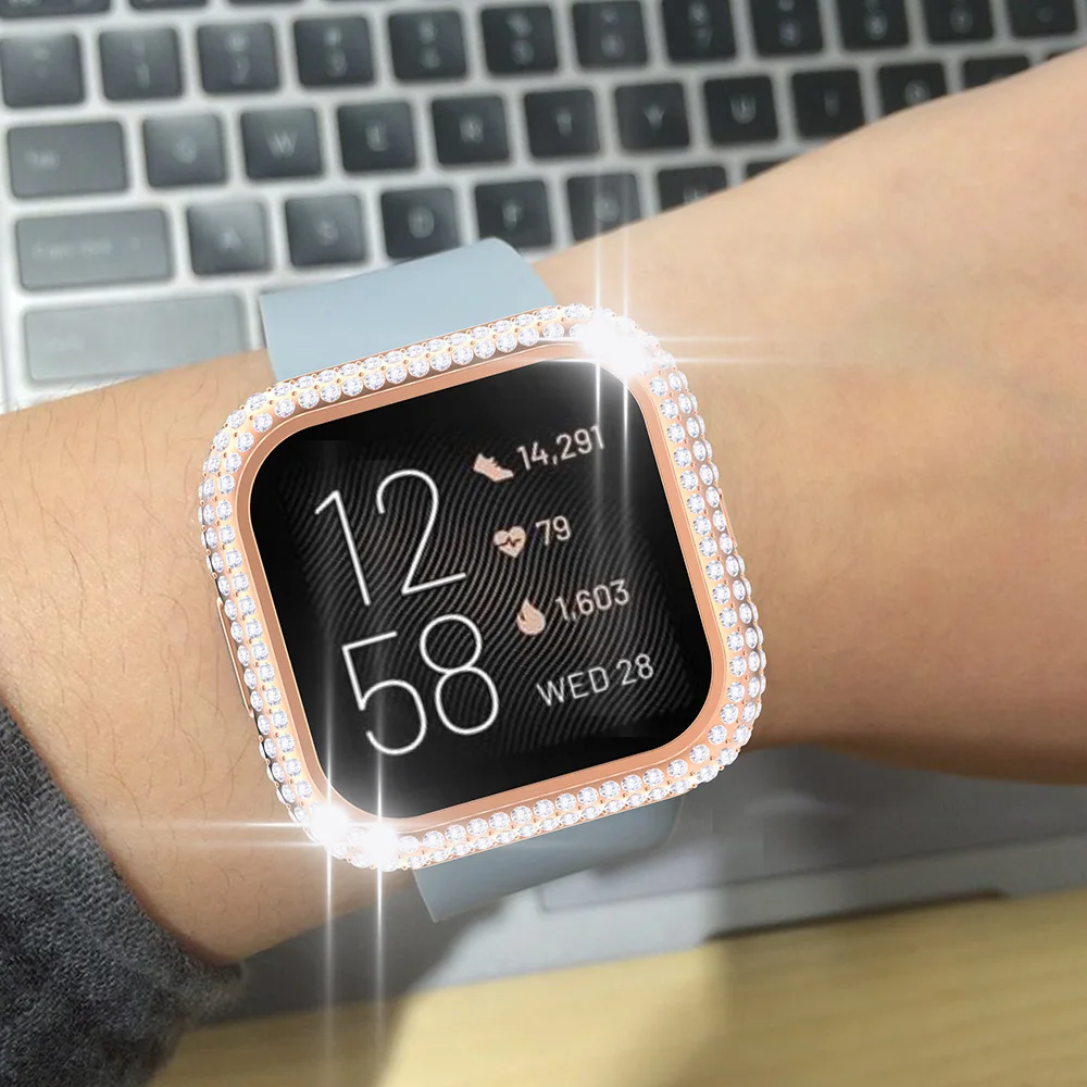Модный женский защитный чехол Стразы для Fitbit Versa 2 часов Блестящий жесткий бампер