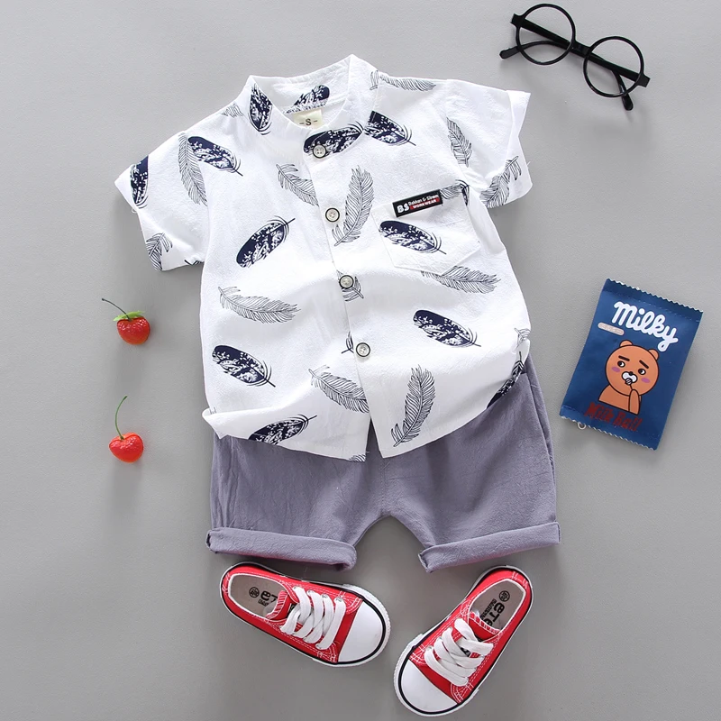 Boy Clothing Casual Baby Girl's Summer Clothes Set Sports shirt+ Shorts Suits Cotton products Kids clothes | Детская одежда и