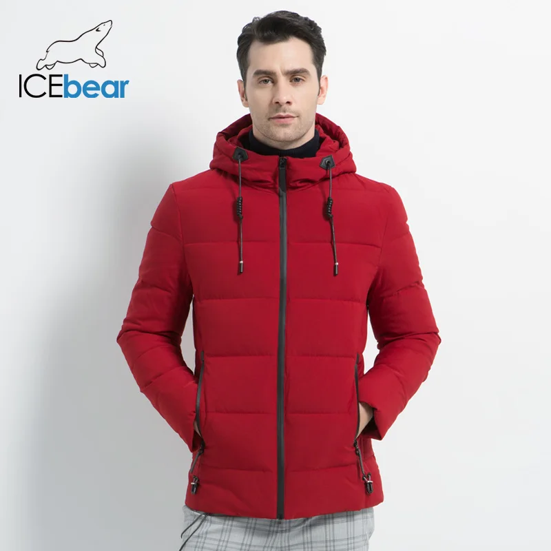 Мужская куртка с капюшоном ICEbear теплая плотная зимняя MWD18925I 2019|Мужские парки| |