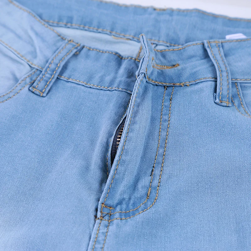 

Women's Grinding White Elastic Skinny Stretch Jeans Plus Size 3XL High Waist Jeans Washed Casual Denim Pencil Pants Women Jeans