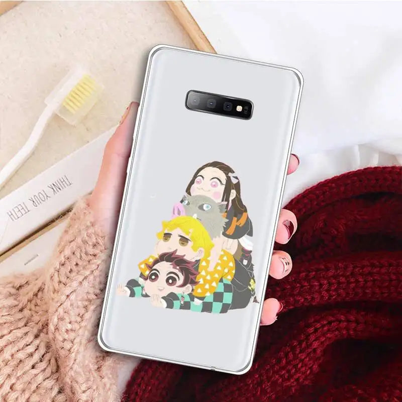 

Anime Kurama Demon Slayer Phone Case Transparent for samsung A 21s 50 51 71 S 8 9 20 20fe note 10 20 plus ultra