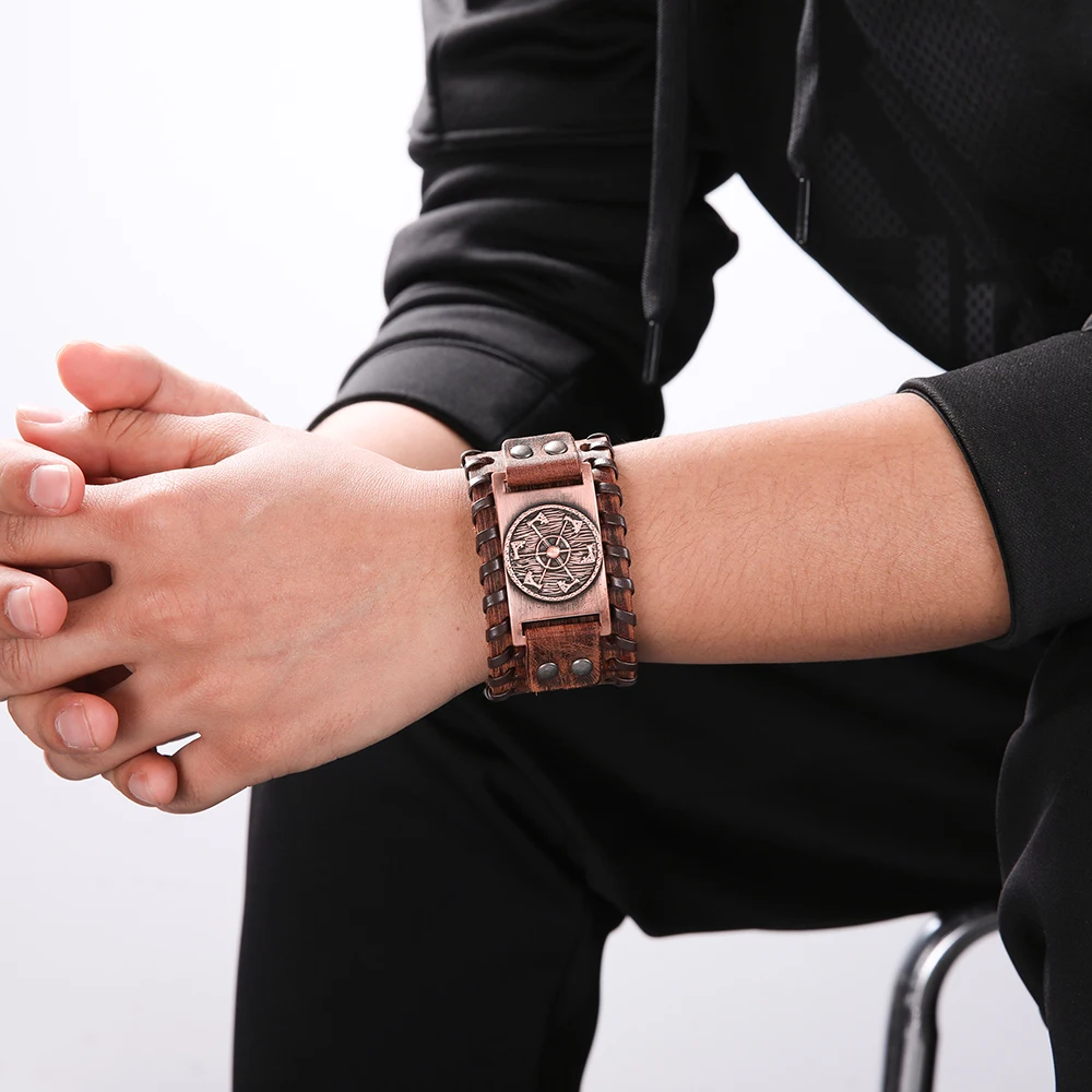 Skyrim Viking подвеска в виде топора широкий кожаный браслет браслеты скандинавские