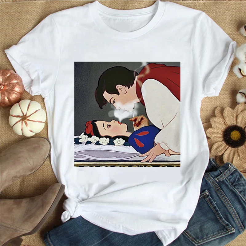 

Белая забавная футболка с графическим принтом, женские эстетические белые топы в стиле Харадзюку, модная женская футболка в стиле Blusa Y2k