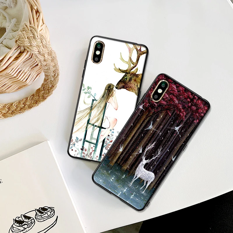 Силиконовый чехол для IPhone Xr Xs Xsmax X 6 6s 7 8 Plus с изображением оленя Sika XS Max 9 | Мобильные